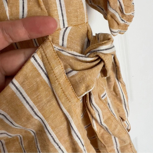 Zara Yellow Linen Blend Striped  Mini Dress size XS - Picture 6 of 10